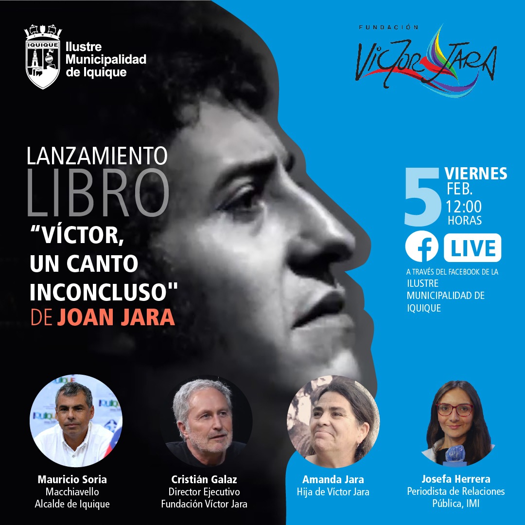 Municipalidad de Iquique participará en el relanzamiento del libro "Víctor, un canto inconcluso” de Joan Jara