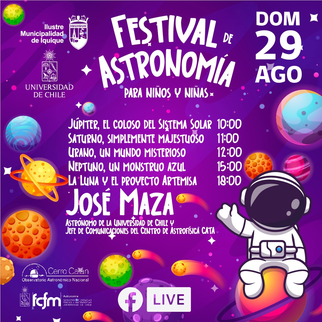 Municipalidad de Iquique y Universidad de Chile ofrecerán "Festival de Astronomía para niños y niñas" este fin de semana