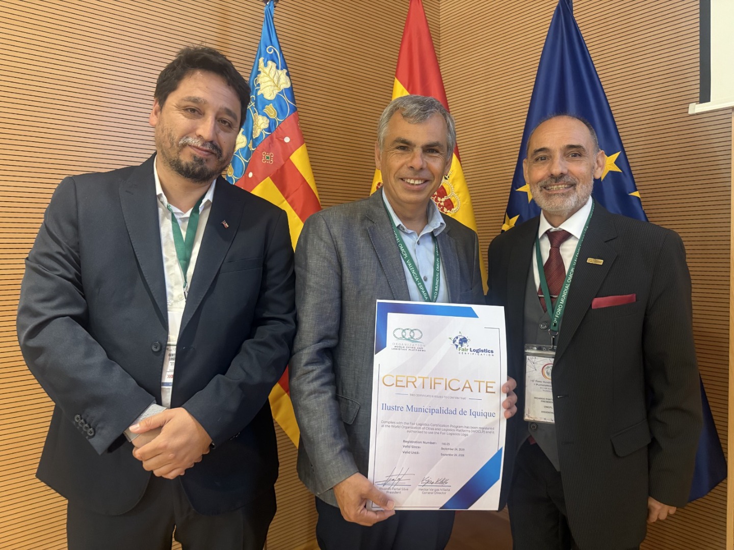 Municipalidad de Iquique recibe certificación como integrante de Organismo Mundial de Ciudades y Plataformas Logísticas