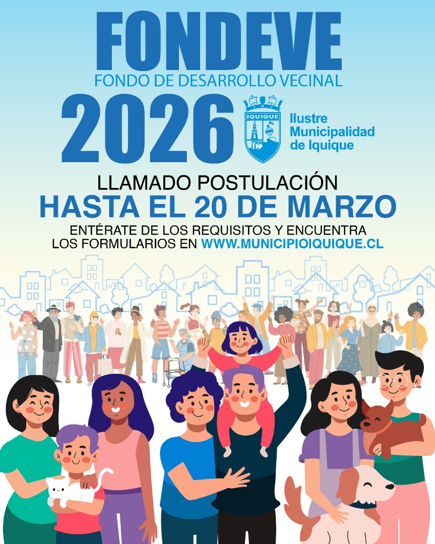Municipalidad de Iquique abre postulaciones al Fondo de Desarrollo Vecinal 2026