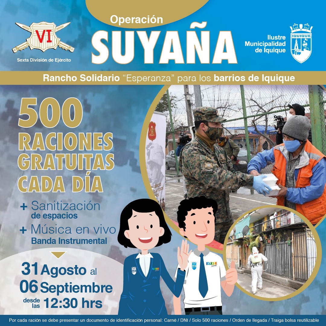 MUNICIPALIDAD DE IQUIQUE Y VI DIVISIÓN DE EJÉRCITO LLEVARÁN ESPERANZA A BARRIOS DE LA CIUDAD CON “OPERACIÓN SUYAÑA”